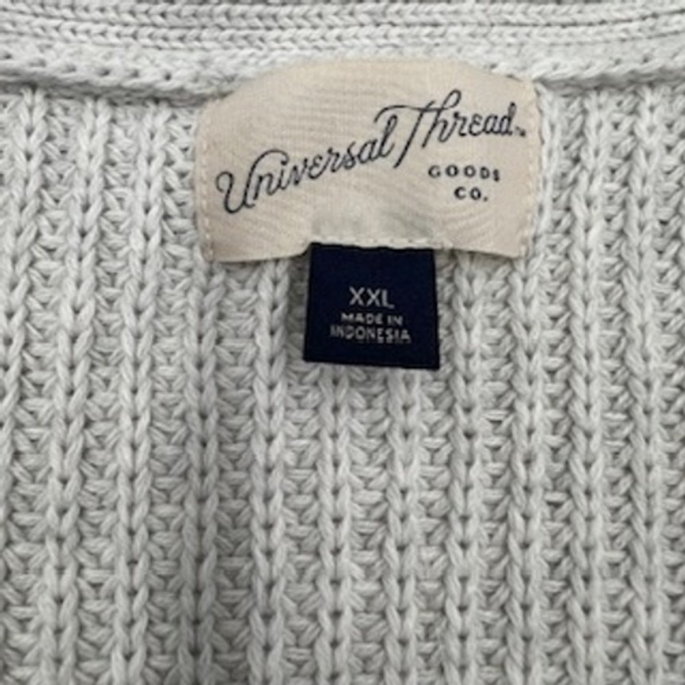Universal Thread Womens XXL GrayButton Front 100% Cotton Sweater Vest‎ NEW - Picture 2 of 5